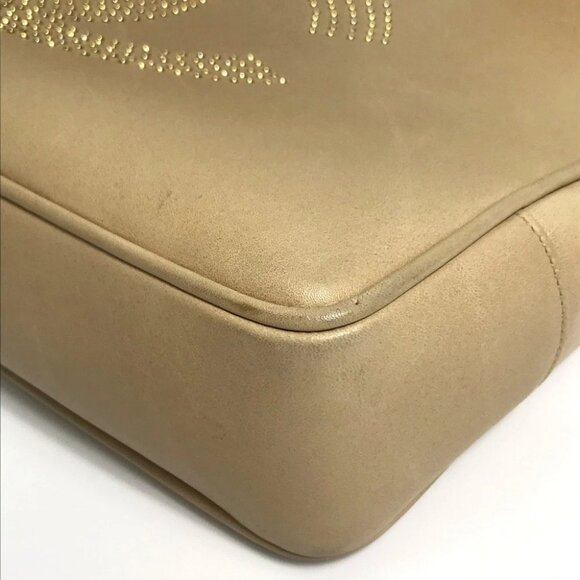 CHANEL CC logo Studs Shoulder Bag Shoulder Bag Tote Bag Lambskin Beige - Picture 3 of 13